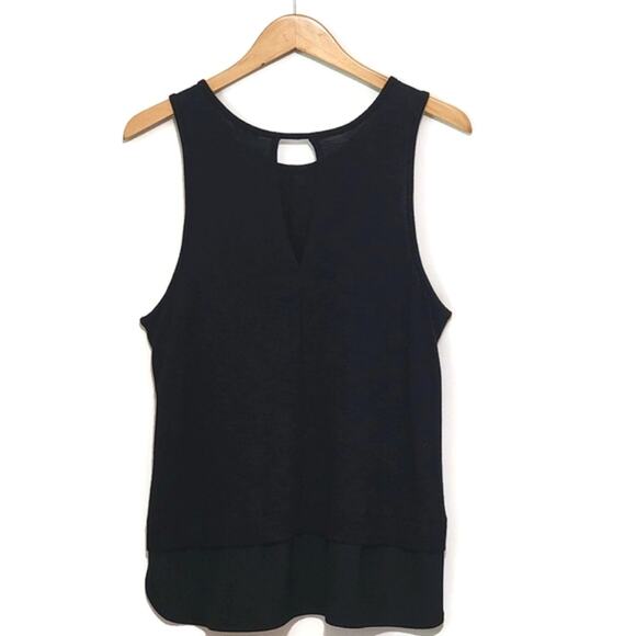 J Crew Scoop Neck Sleeveless Black Tiered Tunic Top Size Classic L - Picture 6 of 13